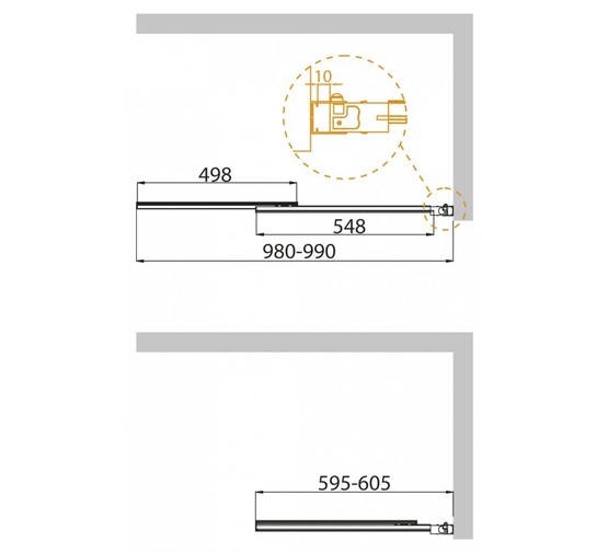 Шторка для ванны Cezares SLIDER-VF-11  1000x1500 хром, прозр.стекло 