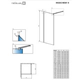 Душевая перегородка Radaway Modo II New 100 1000x2000 хром, прозр.стекло