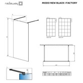 Душевая перегородка Radaway Modo I New Black Factory 120 1200x2000 черный, прозр.стекло
