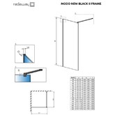 Душевая перегородка Radaway Modo II New Black Frame 50 500x2000 черный, прозр.стекло