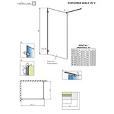 Душевая перегородка Radaway Euphoria V 70 700x2000 хром, прозр.стекло