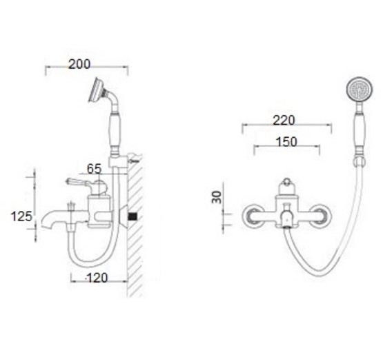 Смеситель для ванны Artik Perse TB9055-OR  хром