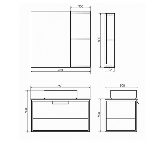 Комплект мебели Comforty Кельн 75 см дуб темный