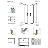 Душевая дверь Radaway Idea Black DWJ  1000x2005 L черный, стекло прозрачное