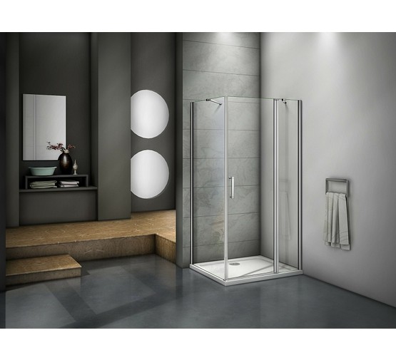 Душевой угол GOOD DOOR Mokka WTWSP-110-80-C-WE 1100x800 белый,прозр. стекло 