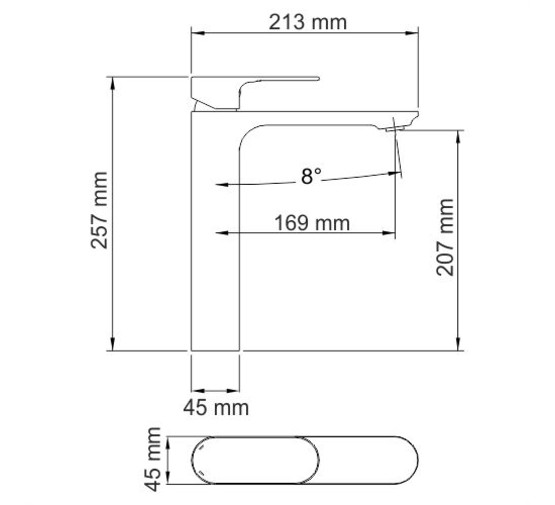 Смеситель для раковины Wasserkraft Elbe 7403H