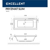 Акриловая ванна Excellent Pryzmat Slim 170x75