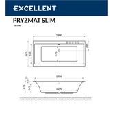 Акриловая ванна Excellent Pryzmat Slim 180x80