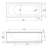 Акриловая ванна Cezares Eco 170 170x70