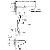 Душевая система Grohe SmartControl  Rainshower Mono 26446LS0 термостат белая луна