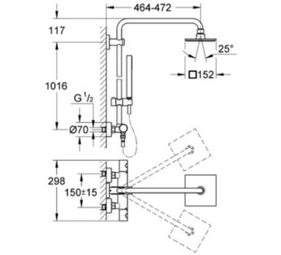 Душевая система Grohe Euphoria System 150 27932000 термостат хром