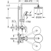 Душевая система Grohe Tempesta Cosmopolitan 200 26244001 со смеситем хром