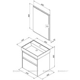 Тумба подвесная Aquanet Nova Lite 60 2 ящика белый