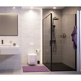 Душевой угол Wasserkraft Elbe 74P18 900x1000 черный, прозр.стекло