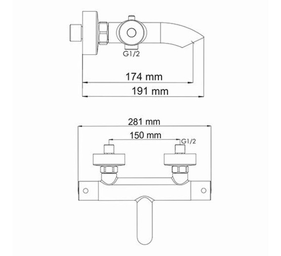 Смеситель для ванны Wasserkraft Berkel 4811  термостат хром