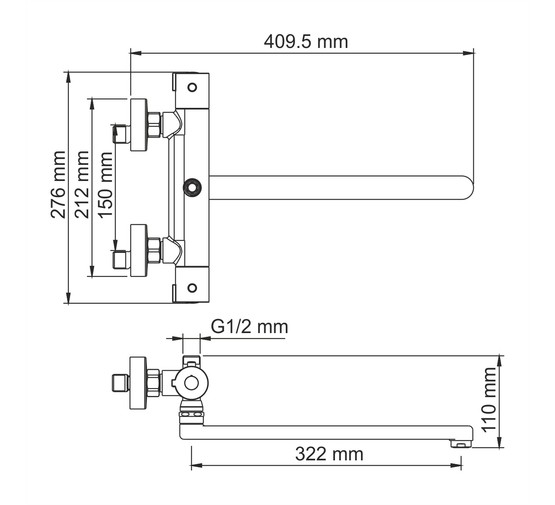 Смеситель для ванны Wasserkraft Berkel 4822L  термостат хром