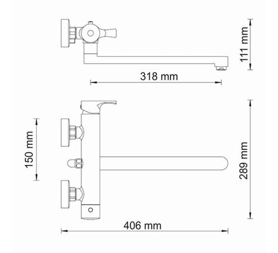 Смеситель для ванны Wasserkraft Berkel 4802L  хром