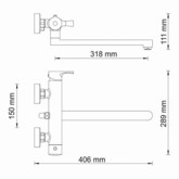 Смеситель для ванны Wasserkraft Berkel 4802L  хром