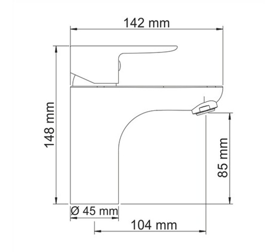 Смеситель для раковины Wasserkraft Leine 3503 хром