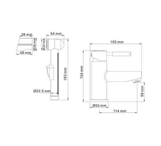 Смеситель для раковины Wasserkraft Main 4108 с гигиеническим душем хром