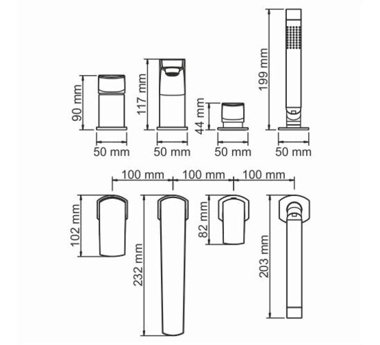 Смеситель на борт ванны Wasserkraft Salm 2755 хром