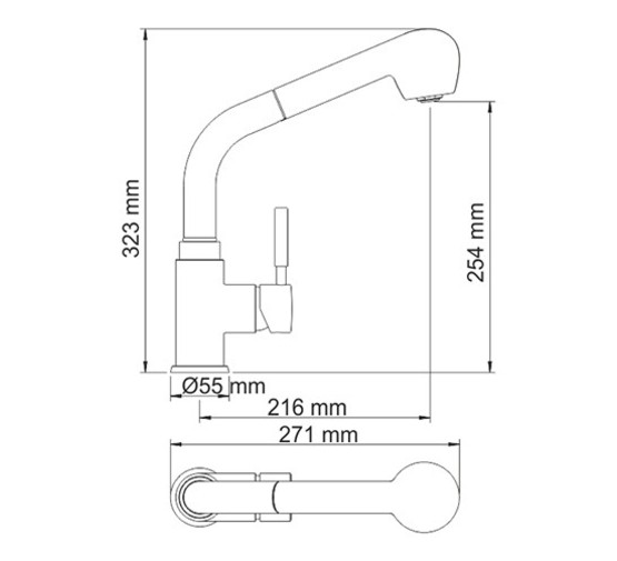 Смеситель для кухни Wasserkraft Wern 4266 хром матовый