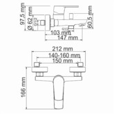 Смеситель для ванны Wasserkraft Dill 6101 хром