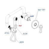 Гигиенический душ Wasserkraft Iser A01353 со смесителем шланг 1,5 м темная бронза