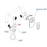 Гигиенический душ Wasserkraft Kammel A111857 со смесителем шланг 1,2 м хром