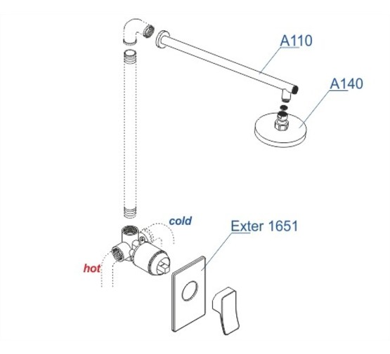 Душевая система Wasserkraft Exter A12610 со смесителем бронза