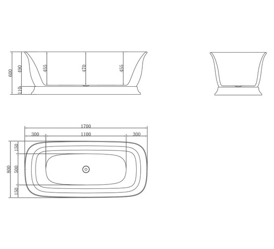 Акриловая ванна BelBagno BB400-1700-800 170x80