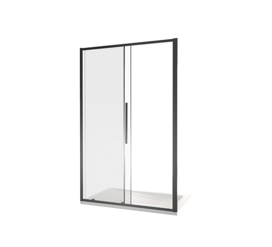 Душевая дверь GOOD DOOR IDEA WTW-110-C-B черный, стекло прозрачное