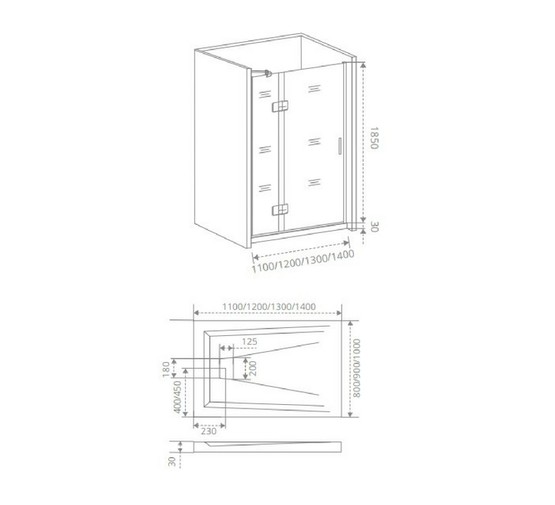 Душевая дверь GOOD DOOR Saturn WTW-110-C-CH-L хром, стекло прозрачное