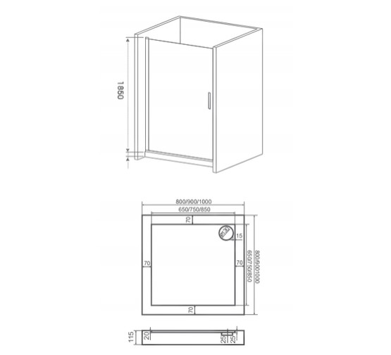 Душевая дверь GOOD DOOR Pandora DR-90-C-CH хром, стекло прозрачное