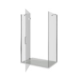 Душевой угол GOOD DOOR Saturn WTW-110-C-CH-L + SP-80-C-CH  1100x800 хром,прозр. стекло 