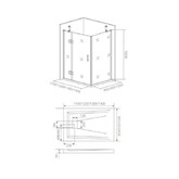 Душевой угол GOOD DOOR Saturn WTW-110-C-CH-L + SP-80-C-CH  1100x800 хром,прозр. стекло 