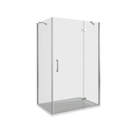 Душевой угол GOOD DOOR Saturn WTW-110-C-CH-R+ SP-80-C-CH  1100x800 хром,прозр. стекло 