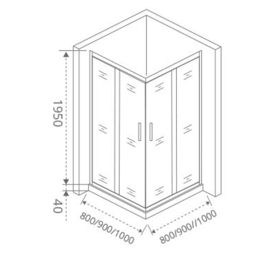 Душевой угол GOOD DOOR Antares CR-100-W-CH 1000x1000 хром,декор. стекло 