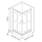 Душевой угол GOOD DOOR Antares CR-100-W-CH 1000x1000 хром,декор. стекло 