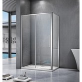 Душевой угол GOOD DOOR Idea WTW-110-C-CH + SP-90-C-CH  1100x900 хром,прозр. стекло 