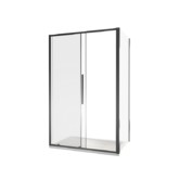 Душевой угол GOOD DOOR Idea WTW-110-C-B + SP-100-C-B  1100x1000 черный,прозр. стекло 