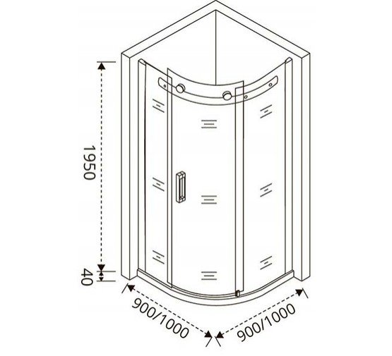 Душевой угол GOOD DOOR Galaxy R-90-C-CH 900x900  хром + прозрачное стекло 