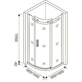 Душевой угол GOOD DOOR Galaxy R-90-C-CH 900x900  хром + прозрачное стекло 