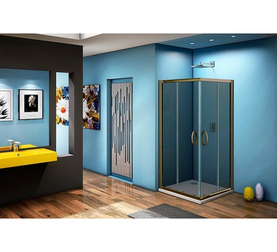 Душевой угол GOOD DOOR Jazze CR-80-B-BR  800x800 бронза,тонир. стекло 