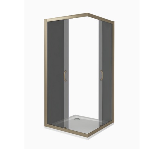 Душевой угол GOOD DOOR Jazze CR-80-B-BR  800x800 бронза,тонир. стекло 