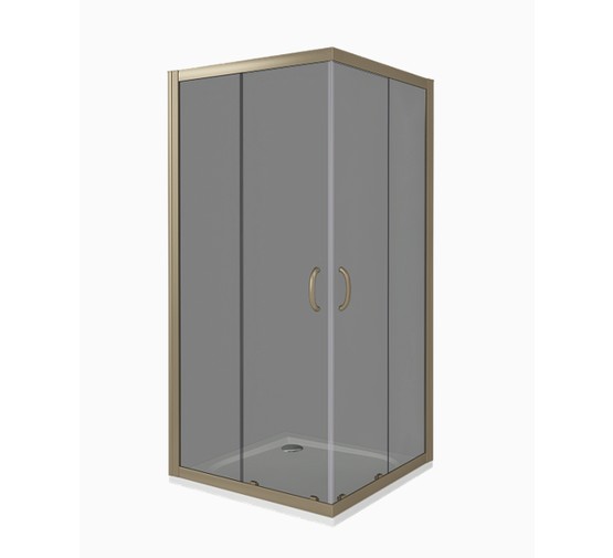 Душевой угол GOOD DOOR Jazze CR-80-B-BR  800x800 бронза,тонир. стекло 