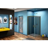 Душевой угол GOOD DOOR Jazze CR-80-B-BR  800x800 бронза,тонир. стекло 