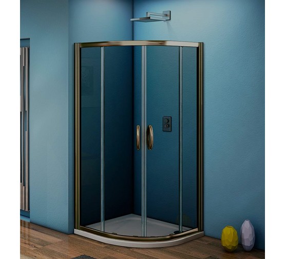 Душевой угол GOOD DOOR Jazze R-80-B-BR 800x800 бронза,тонир. стекло 