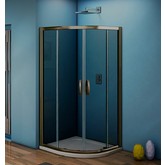 Душевой угол GOOD DOOR Jazze R-100-B-BR 1000x1000 бронза,тонир. стекло 