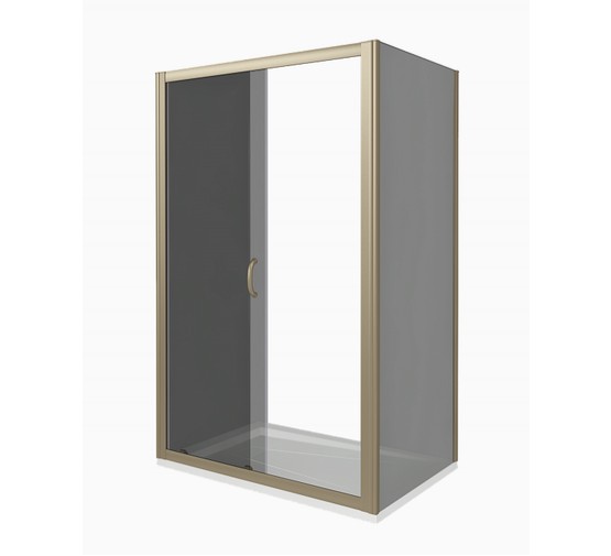 Душевой угол GOOD DOOR Jazze WTW-110-B-BR+SP-80-B-BR 1100x800 бронза,тонир. стекло 